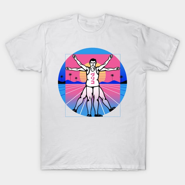 Running Vitruvian Man T-Shirt by Vincent Trinidad Art
